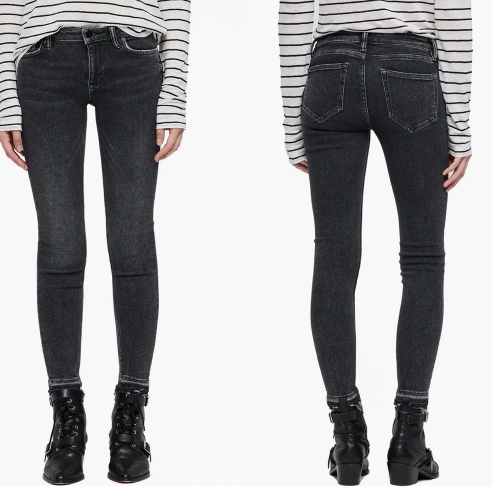 ALLSAINTS Black Mast Ankle Skinny Jeans Women's Size 29 X 29